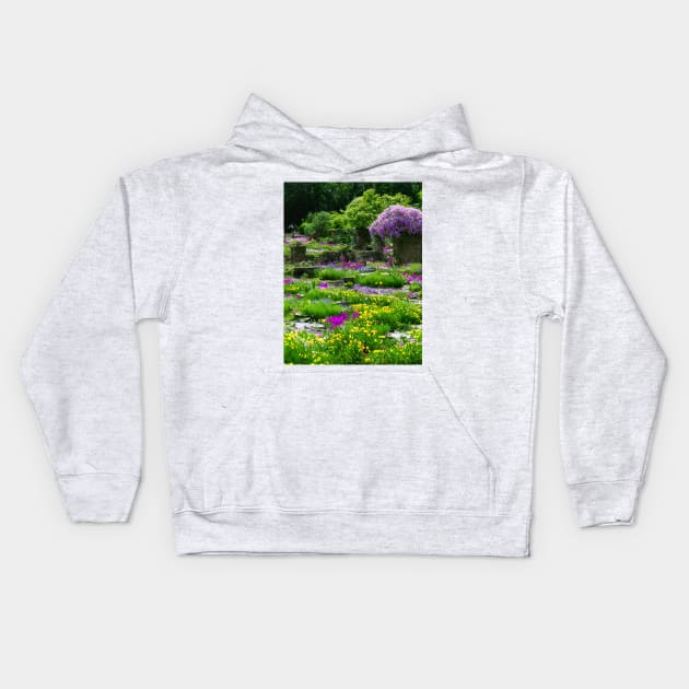 Ruins Covered With Flowers Kids Hoodie by David Kincaid Art